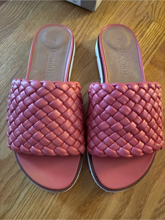 gentle souls Shoes - Gentle Souls by Kenneth Cole Coral Braided Slide Sandals